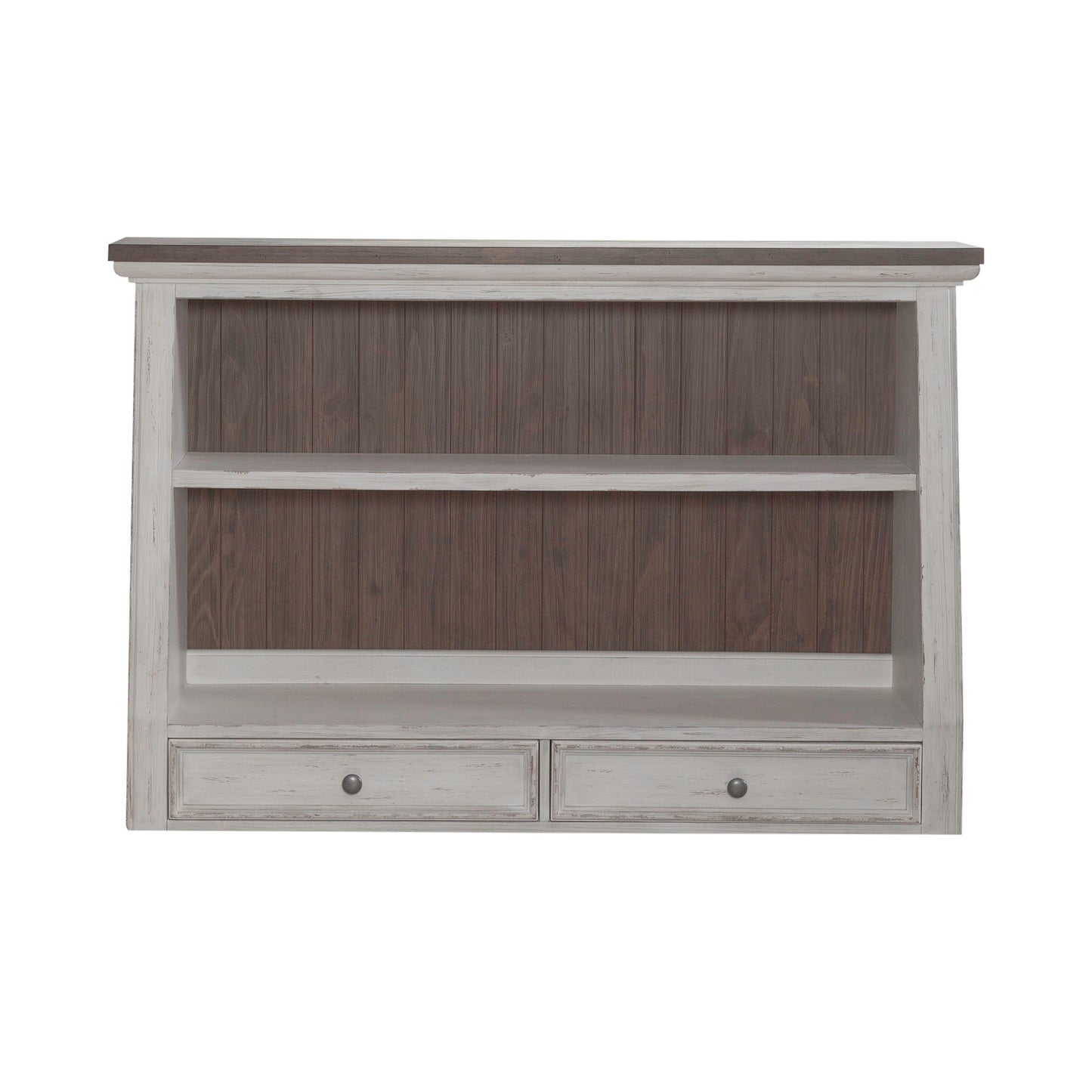 River Place - Angled Server Hutch - Riverstone White & Tobacco