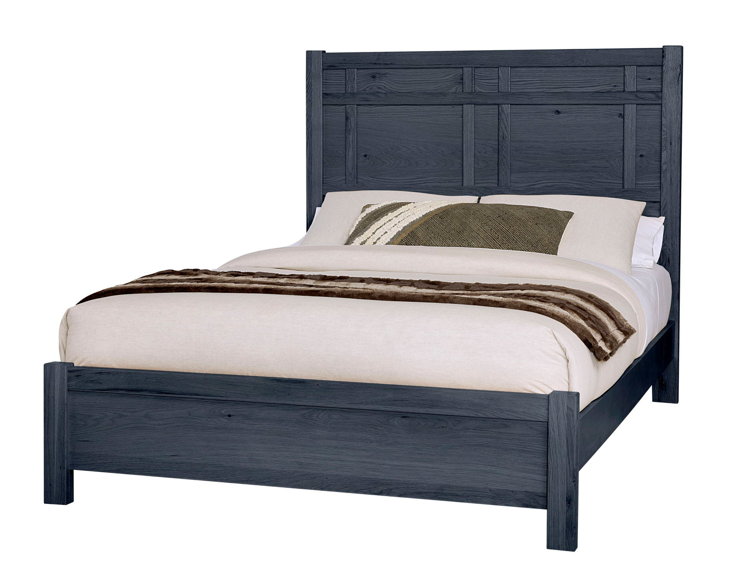 Custom Express - King Architectural Bed Headboard - Indigo