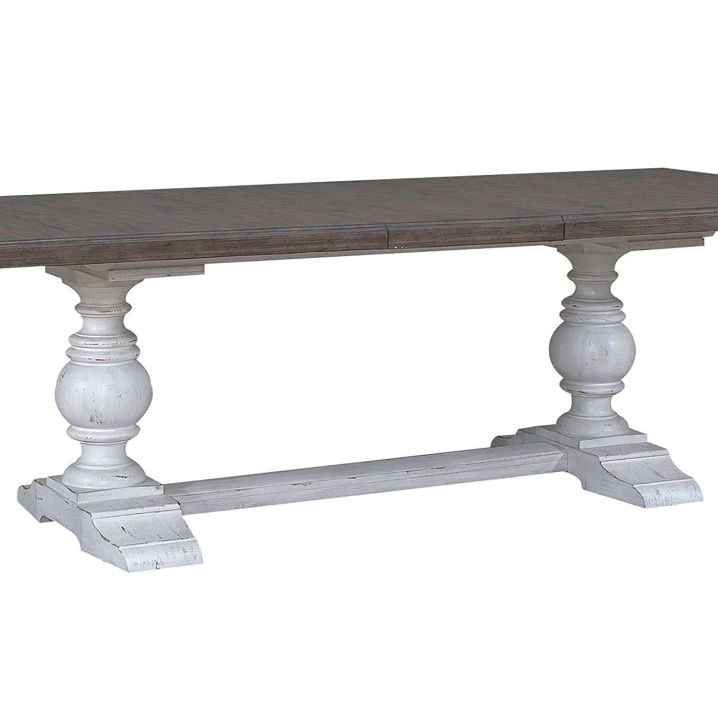 River Place - Trestle Table Base - Riverstone White & Tobacco