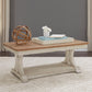Farmhouse Reimagined - Rectangular Cocktail Table - Antique White / Chestnut Tops