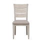 Farmhouse Reimagined - Ladder Back Upholstered Side Chair - Antique White / Chestnut Tops