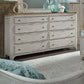 Farmhouse Reimagined - 8 Drawer Dresser - Antique White / Chestnut Tops