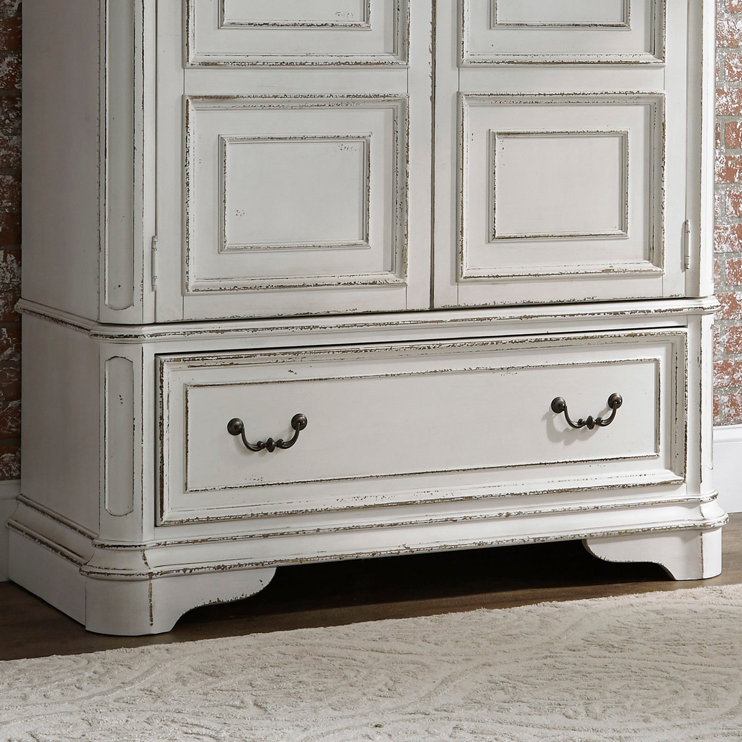 Magnolia Manor - Armoire Base - Antique White