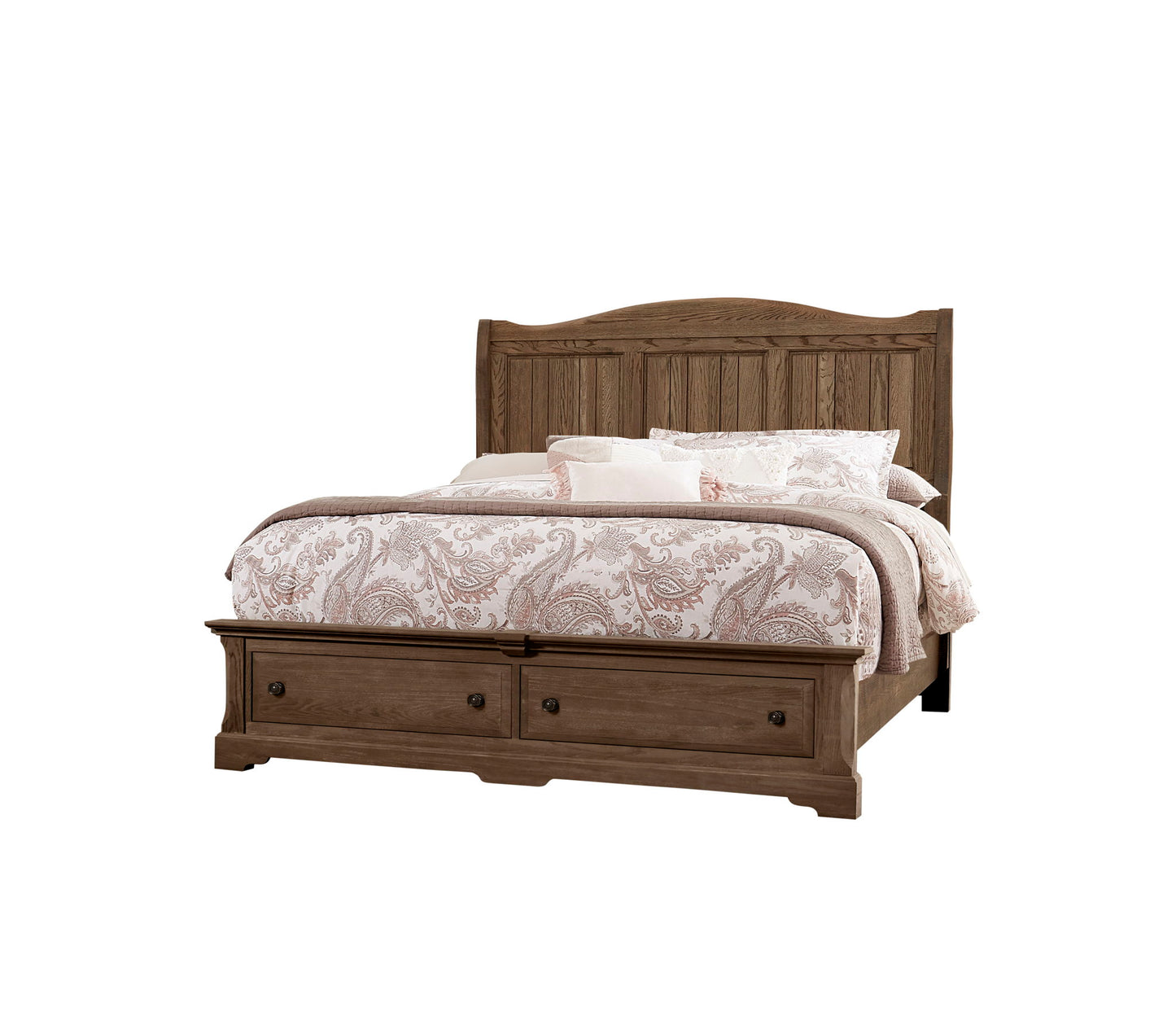 Heritage - King Sleigh Bed Headboard - Cobblestone Oak