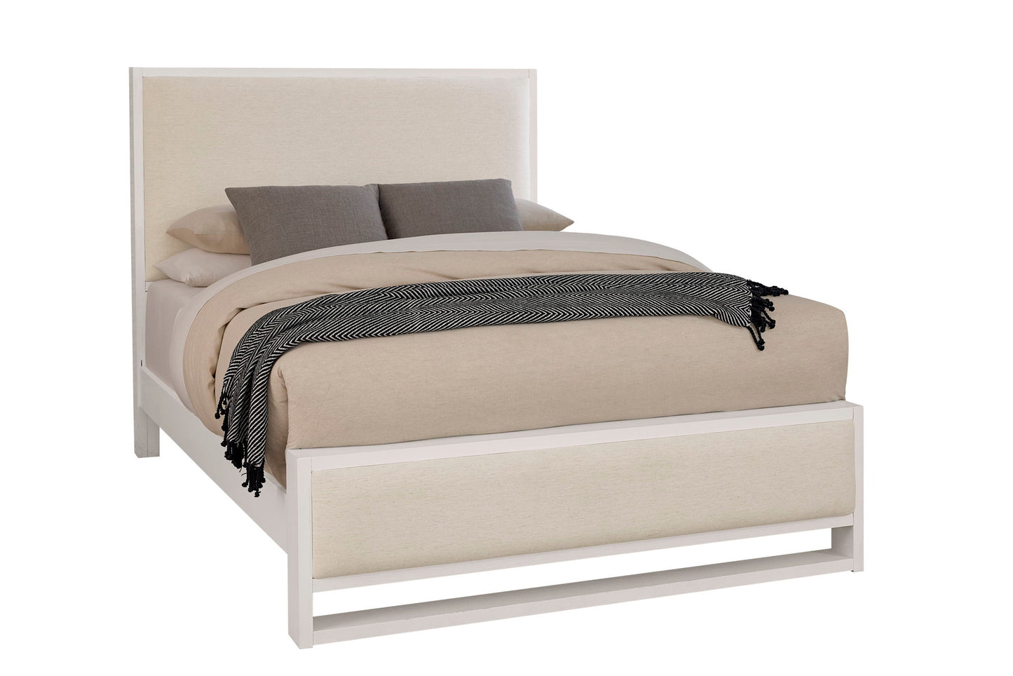 Lodge & Loft - King Upholstered Footboard - Ivory Cream / Soft White