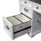 Allyson Park - Optional L Shaped Desk Set - Wirebrushed White / Charcoal