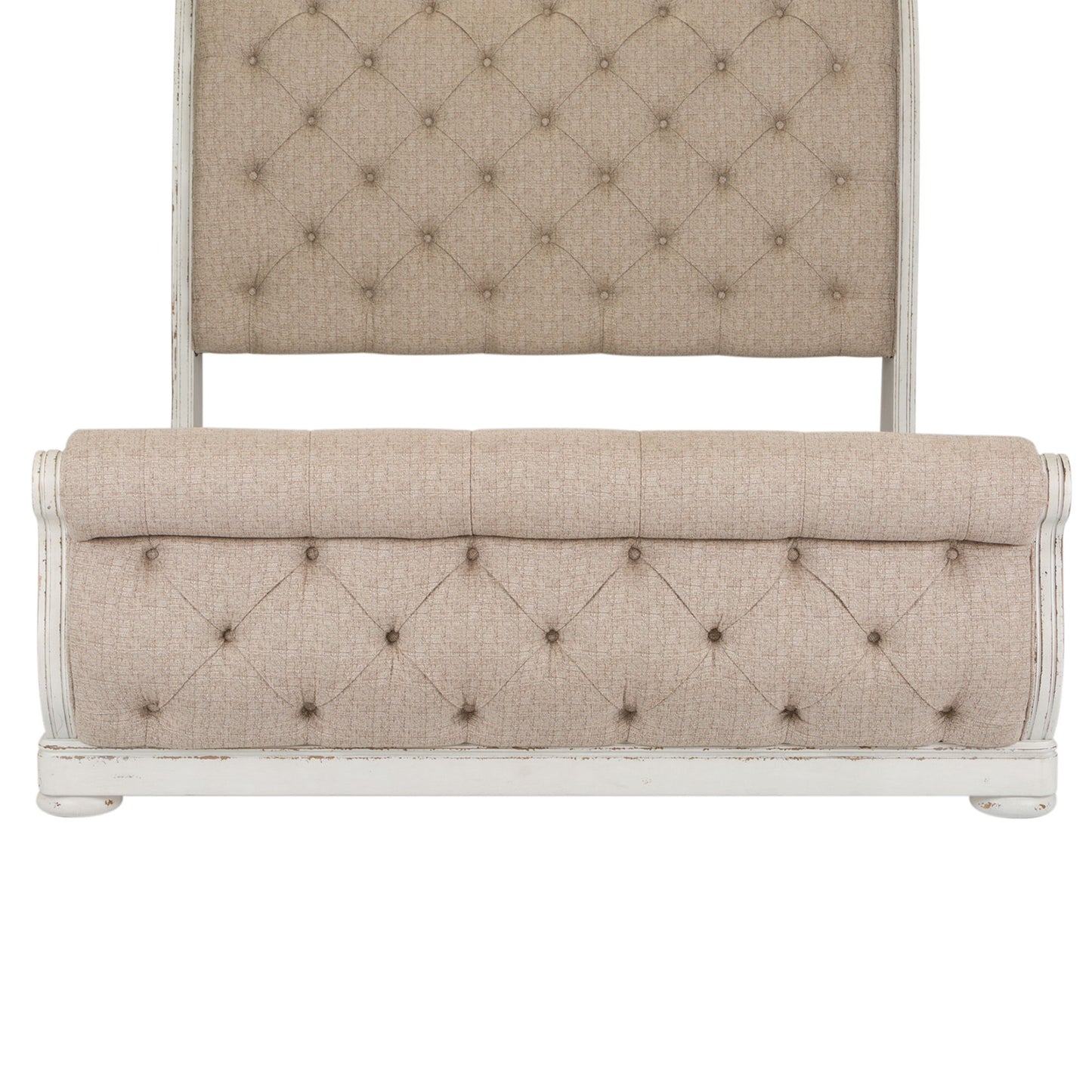 Abbey Park - King Upholstered Sleigh Footboard - Antique White