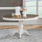 Ocean Isle - Single Pedestal Table Top - Antique White / Dark Brown