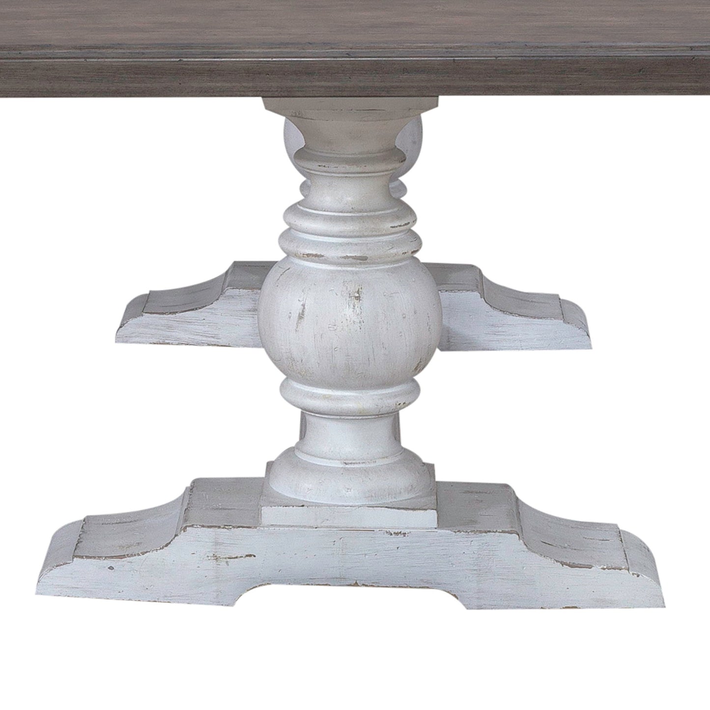 River Place - Trestle Table Base - Riverstone White & Tobacco
