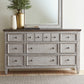 Heartland - 9 Drawer Dresser - Antique White / Tobacco Tops