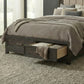 Modern Edge - Queen Storage Footboard With Slat Roll - Caffe