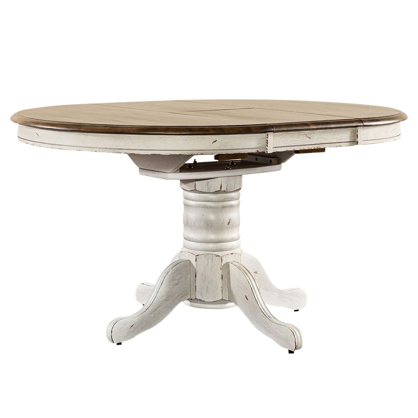 Carolina Crossing - Oval Pedestal Table Top - White / Antique Honey