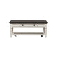 Allyson Park - Rectangular Cocktail Table - Wirebrushed White / Charcoal