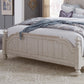 Farmhouse Reimagined - King Poster Footboard - Antique White / Chestnut Tops