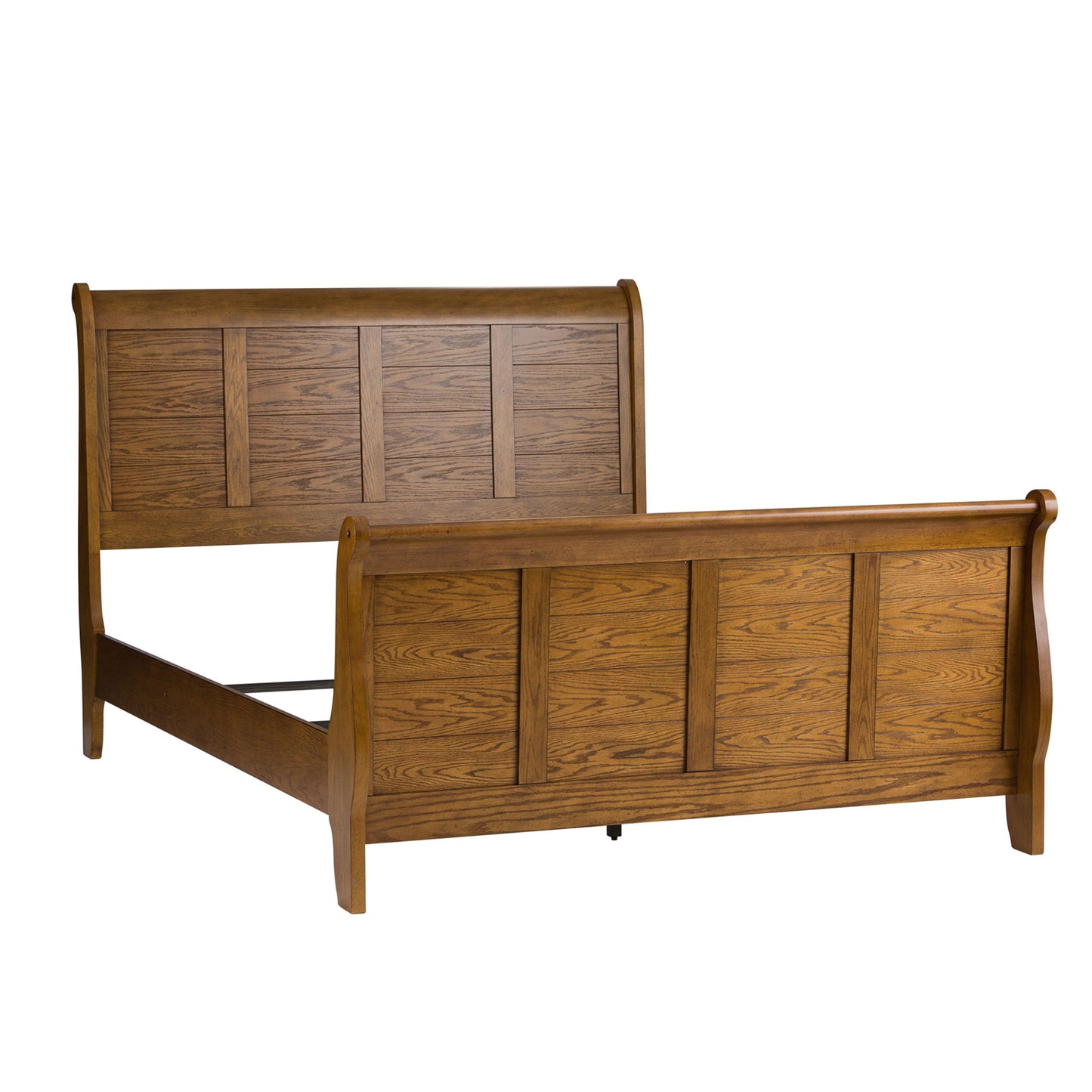 Grandpas Cabin - Queen Sleigh Headboard & Footboard - Aged Oak
