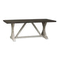 Willowrun - Trestle Table - Rustic White / Weathered Gray Top