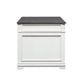 Allyson Park - Jr Executive Desk Base - Wirebrushed White / Charcoal