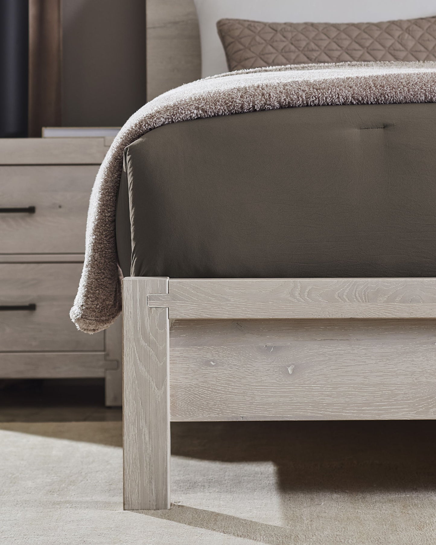 Joinery - King Plank Footboard - Washed White Oak