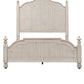 Farmhouse Reimagined - Queen Poster Footboard - Antique White / Chestnut Tops