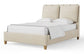 Pure Maple - Queen Upholstered Headboard - Pure White / Natural Maple