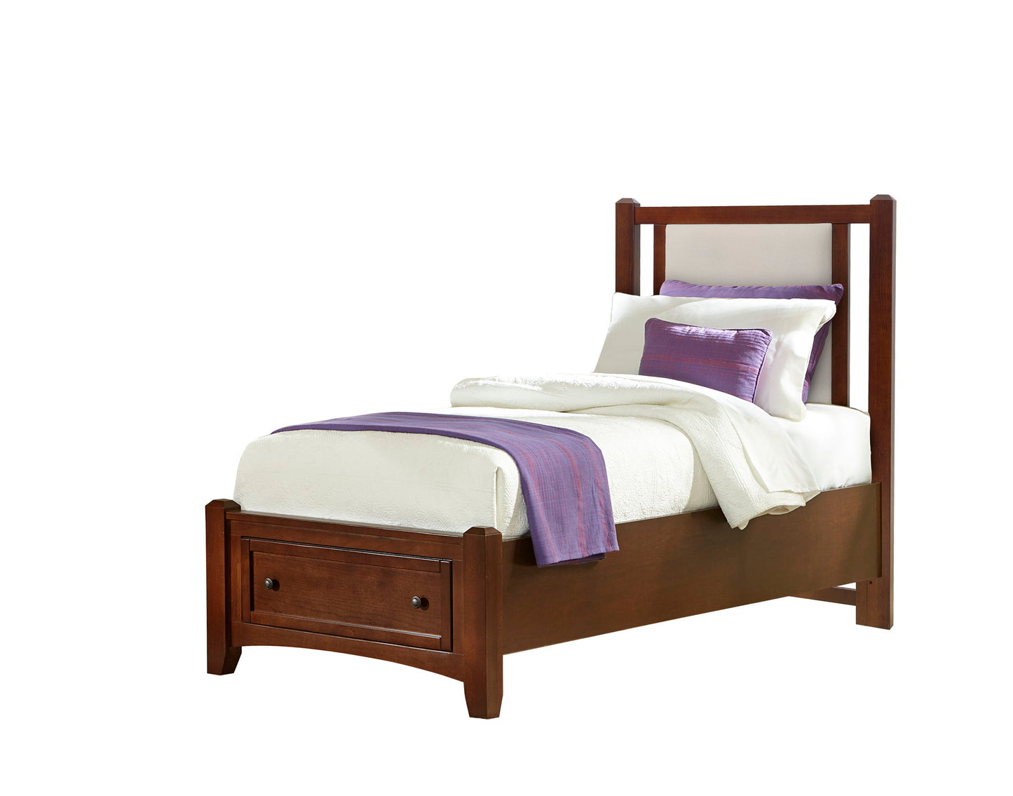 Bonanza - Twin Upholstered Headboard Panel - Cherry / Pebble Gray