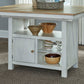 Lindsey Farm - Kitchen Island Base - Weathered White & Sandstone