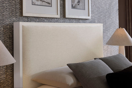 Lodge & Loft - King Upholstered Headboard - Ivory Cream / Soft White