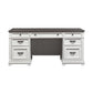 Allyson Park - Jr Executive Desk Base - Wirebrushed White / Charcoal