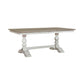Whitney - Trestle Table Base - Antique Linen / Weathered Gray