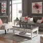 Allyson Park - 3 Piece Table Set - Wirebrushed White / Charcoal