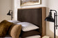 Lodge & Loft - Queen Upholstered Headboard - Sedona Brown / Blond Oak