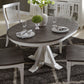 Allyson Park - Single Pedestal Table Top - Wirebrushed White / Charcoal