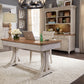 Farmhouse Reimagined - 3 Piece Home Office Set (Desk & Hutch) - Antique White / Chestnut Tops