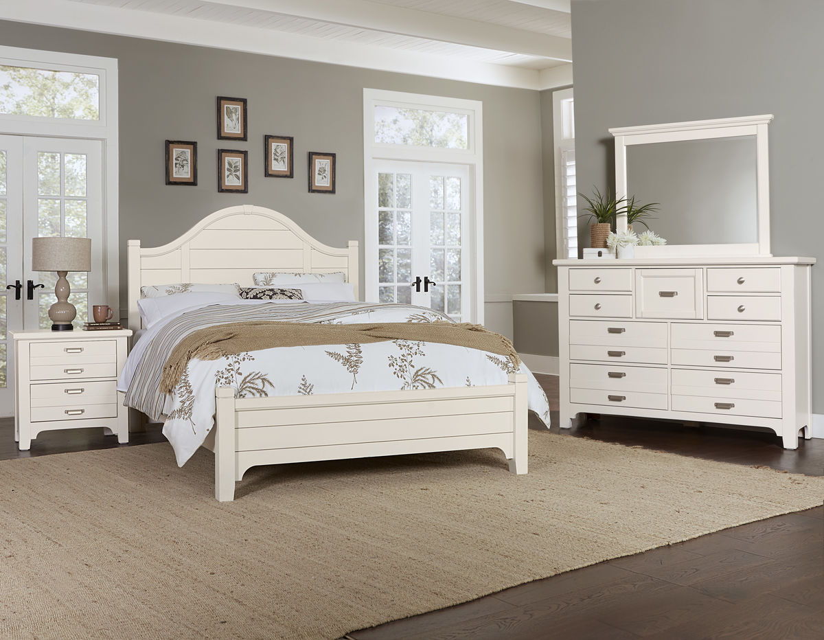 Bungalow - King Footboard - Lattice / Soft White