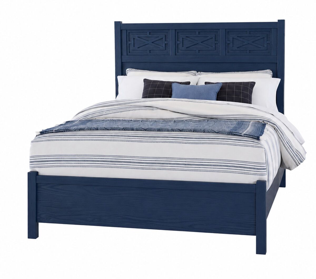 Tide & Timber - Queen Fretwork Panel Headboard 5/0 - Luxe Blue Oak