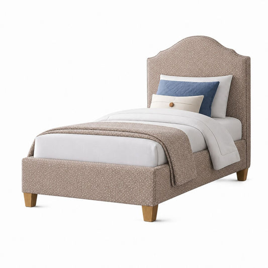 Tide & Timber - Twin Upholstered Headboard 3/3 - Tan Antelope / Luxe Blue Oak