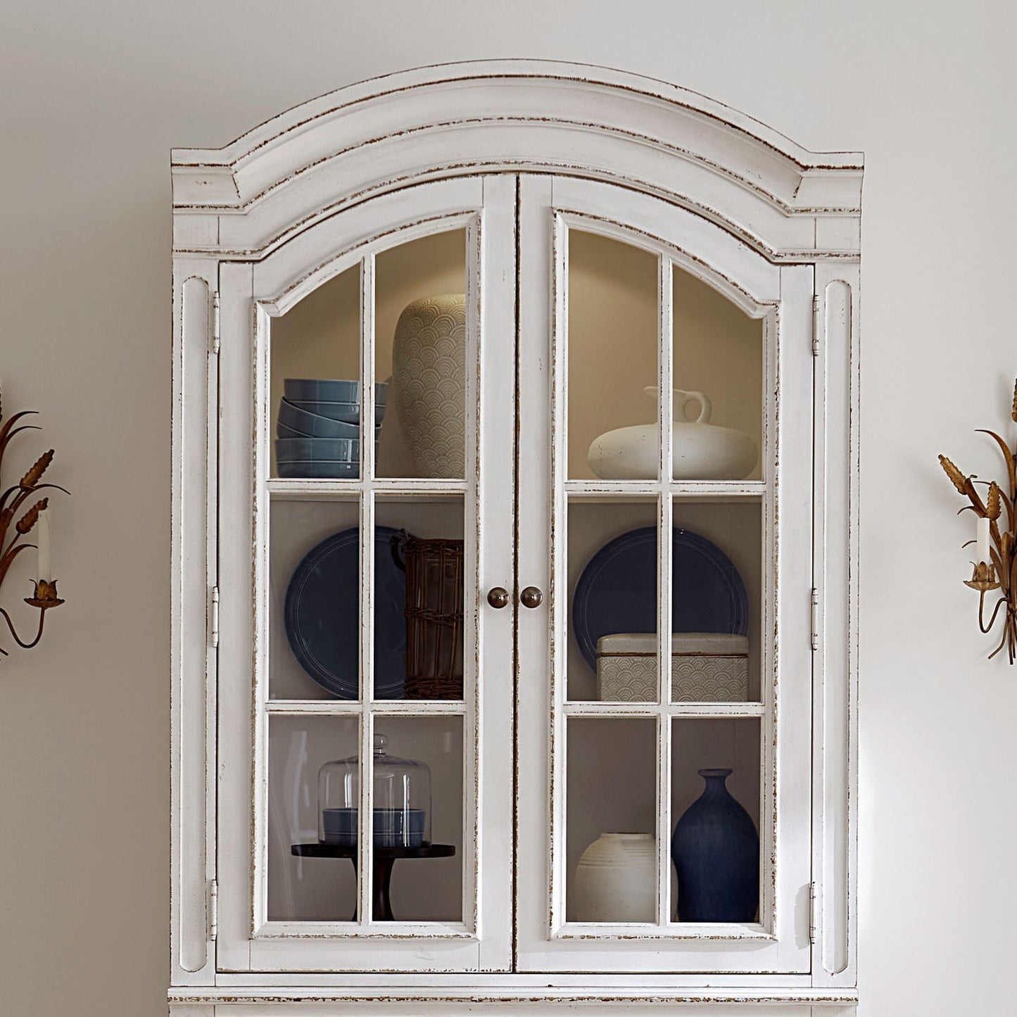 Magnolia Manor - Bunching Display Cabinet Top - Antique White