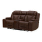 Caswell - Loveseat With Console P2 & ZG - Nature Chestnut