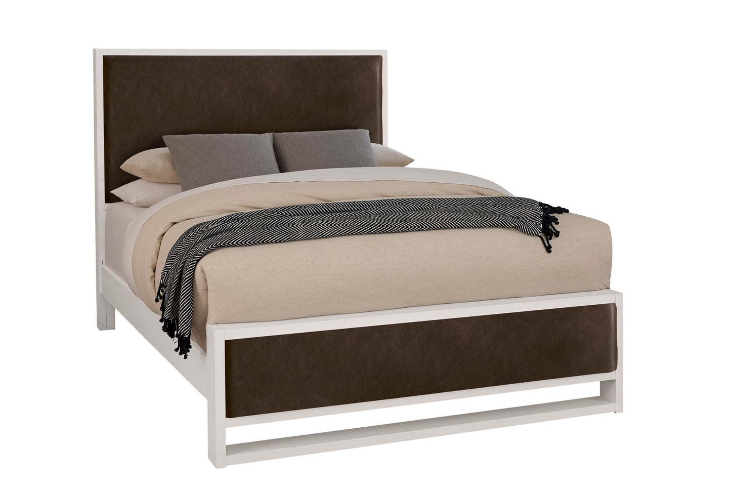 Lodge & Loft - King Upholstered Footboard - Sedona Brown / Soft White