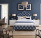 Tide & Timber - Full Upholstered Headboard 4/6 - Blue Coral / Luxe Blue Oak
