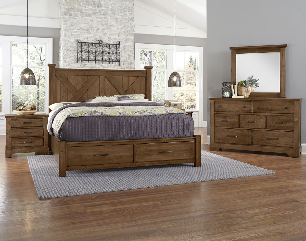 Cool Rustic - California King Storage Bed Rails 6/0 - Amber