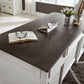 Allyson Park - Jr Executive Desk Top - Wirebrushed White / Charcoal