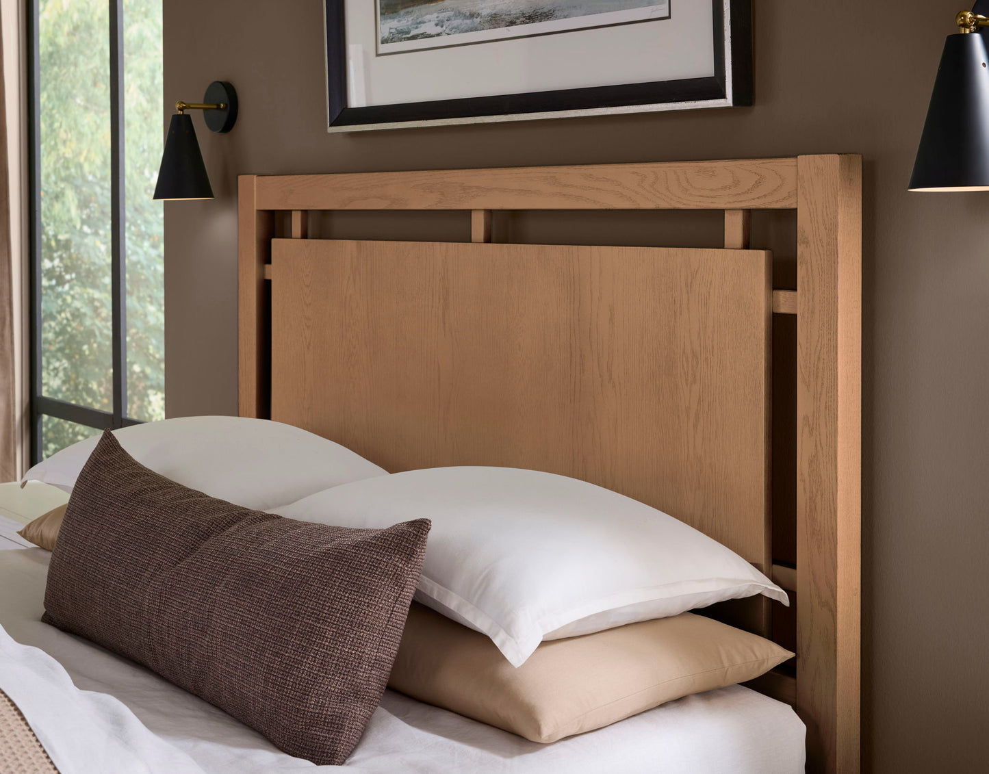 Lodge & Loft - King Floating Panel Headboard - Blond Oak