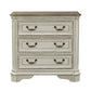 Magnolia Manor - 3 Drawer Bedside Chest With Charging Station - Antique White