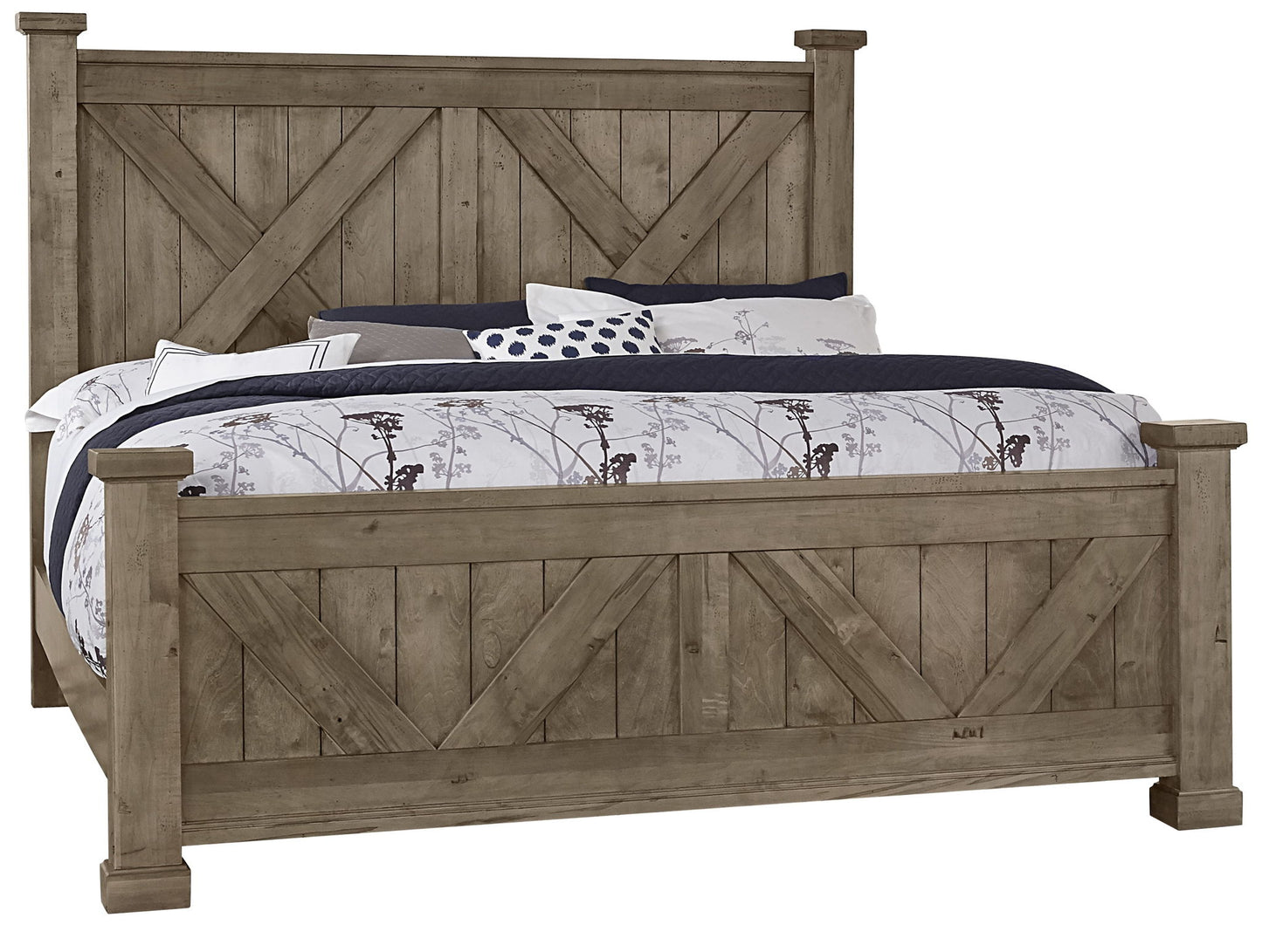Cool Rustic - King X Bed Footboard - Stone Gray