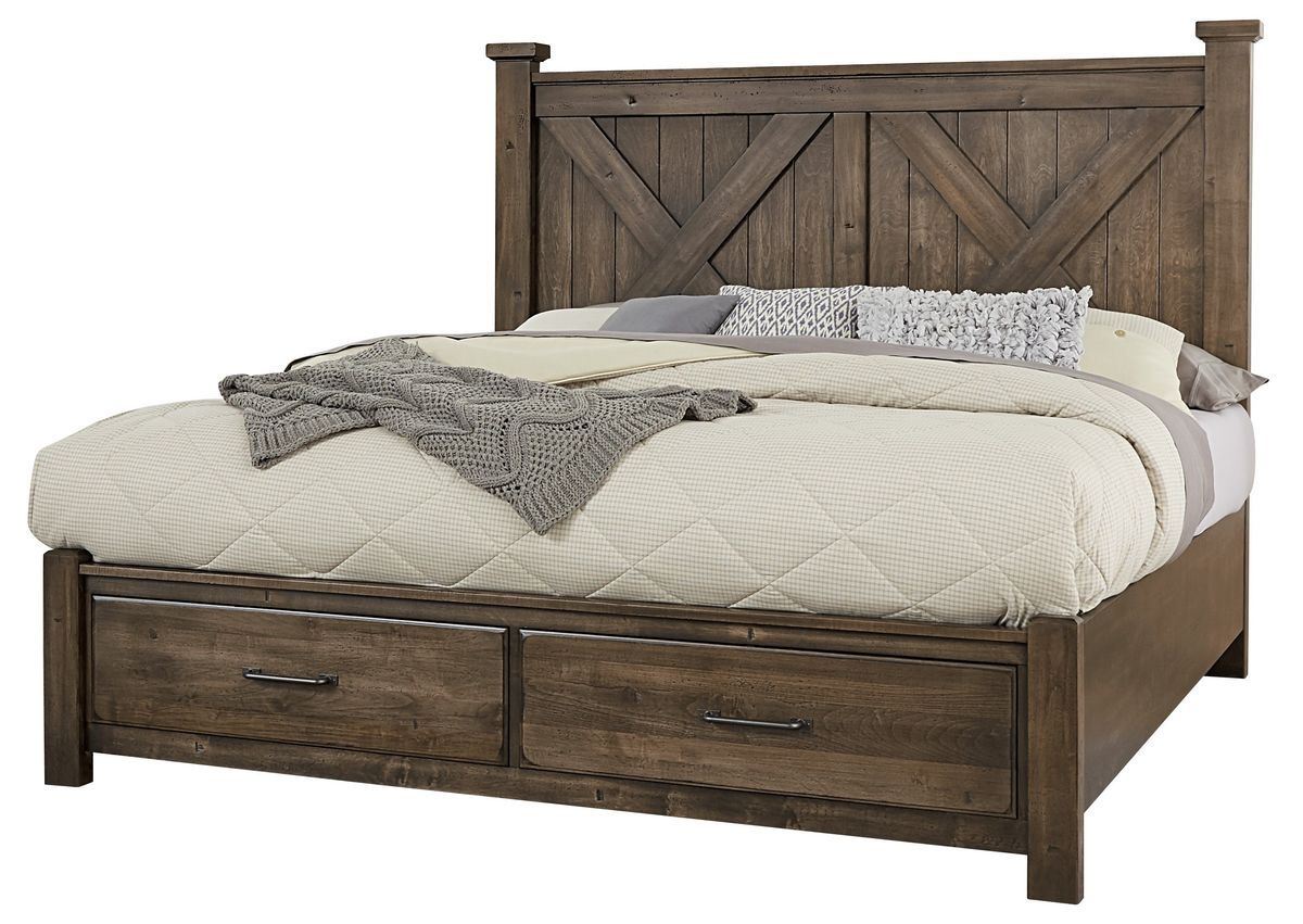 Cool Rustic - California King Storage Bed Rails 6/0 - Mink