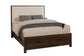 Lodge & Loft - Queen Upholstered Headboard - Dark Oak / Ivory Cream