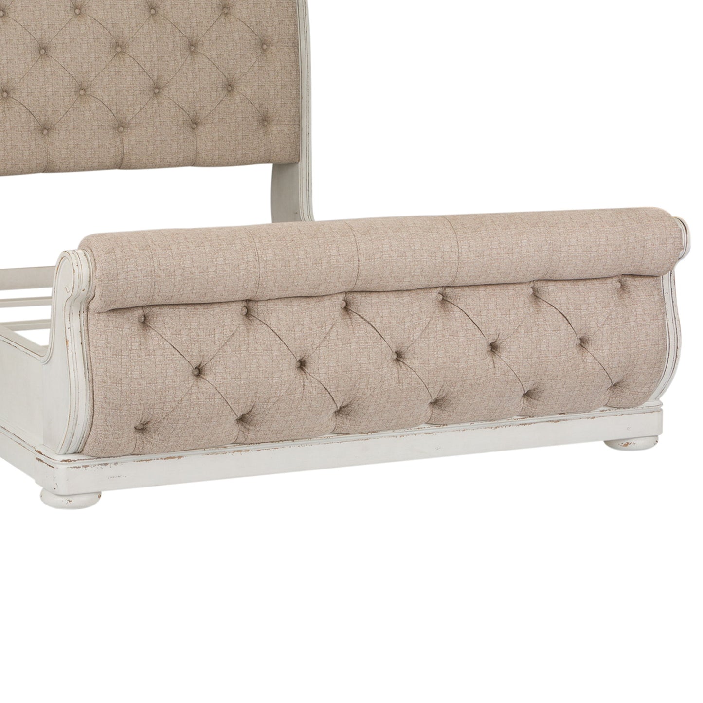 Abbey Park - King Upholstered Sleigh Footboard - Antique White
