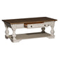 Morgan Creek - Cocktail Table - Antique White / Wirebrushed Tobacco Accents