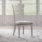Backroads - Ladder Back Side Chair - Weathered White & Parchment
